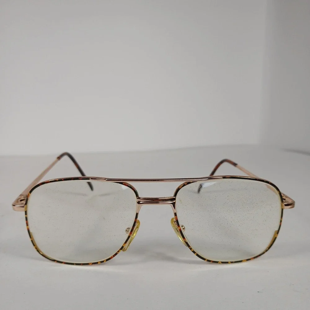 Vtg Gallery G513 54-18 140mm 80s Style Metal Aviator Eyeglasses Frame